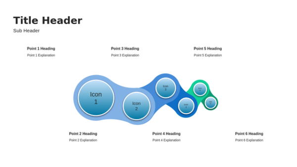 Six-Step Chain Diagram PowerPoint Template with a Clean, Editable Layout
