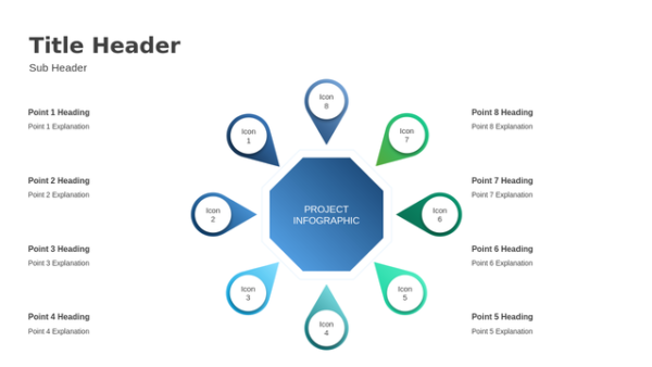 Editable Circle Diagram Eight Steps PowerPoint Template for Business Process and Strategy Presentations – Concept Framework