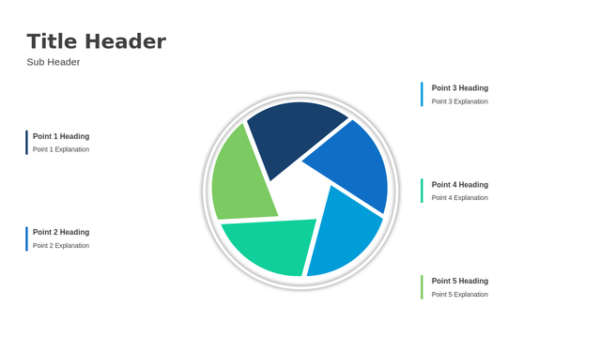 Circle Diagram Five Steps Presentation Graphic for Business Process and Strategy Presentations – Overview Diagram