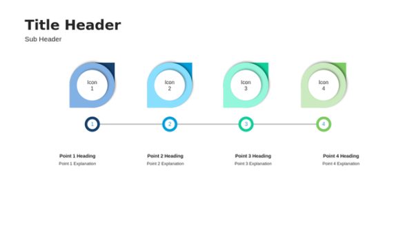 Editable Circle Diagram Four Steps PowerPoint Template for Business Process and Strategy Presentations