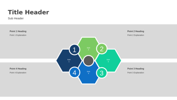 Circle Diagram Four Steps Presentation Graphic for Business Process and Strategy Presentations – Analysis Template