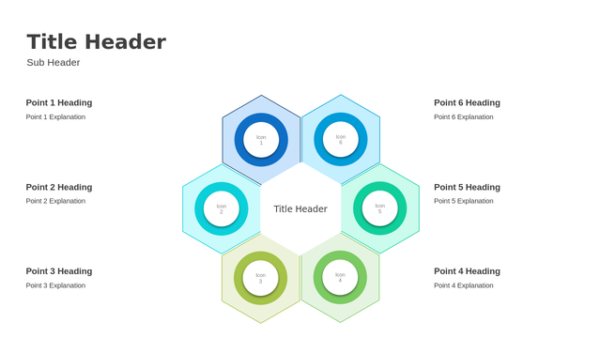 Editable Circle Diagram Six Steps PowerPoint Template for Business Process and Strategy Presentations