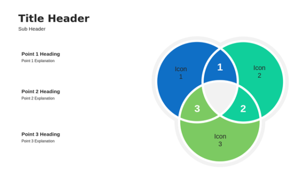 Circle Diagram Three Steps PowerPoint Diagram — A Structured Concept Framework Design