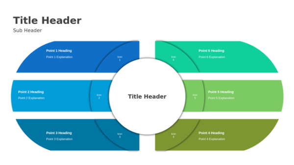 Six-Step Circular Diagram PowerPoint Template with a Clean, Editable Layout